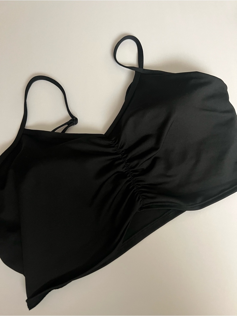 PINK active Black Ruched Spaghetti Strap Camisole